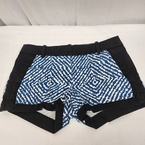 JCrew Y2K Geometric Blue Women's Shorts Size 0 - Picture 1 of 9
